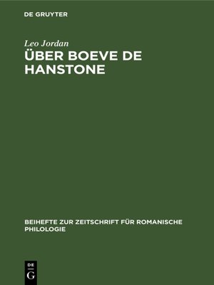cover image of Über Boeve de Hanstone